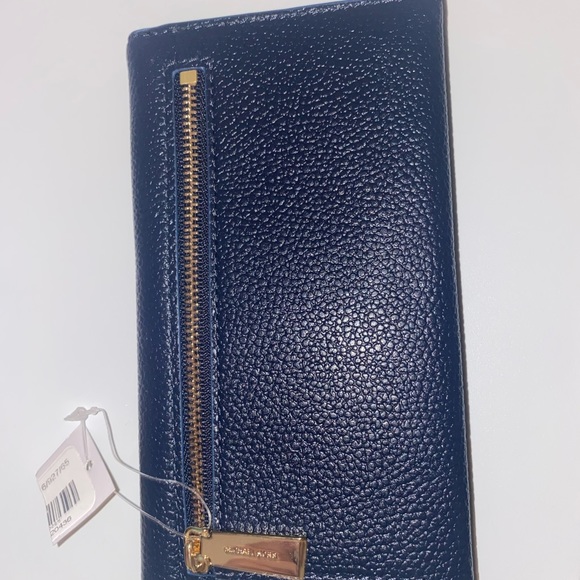 Michael Kors MK Blue Rhea Backpack, Tri-Fold Wallet, & Drawstring Bag Set - Picture 12 of 14